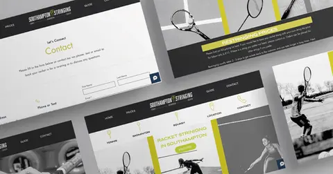 Website and full brand design for Southampton Stringing, a racket stringing company based in Southampton.