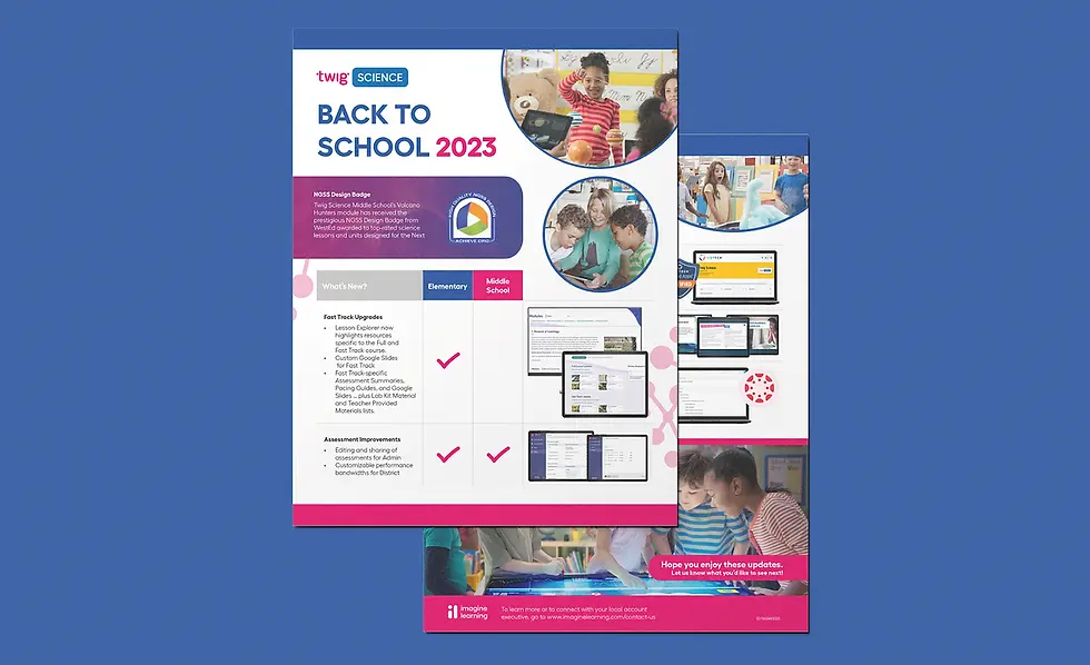 Imagine Learning science flyer design