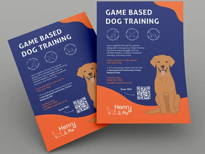 Flyer design as part of marketing design for Portsmouth based dog trainer