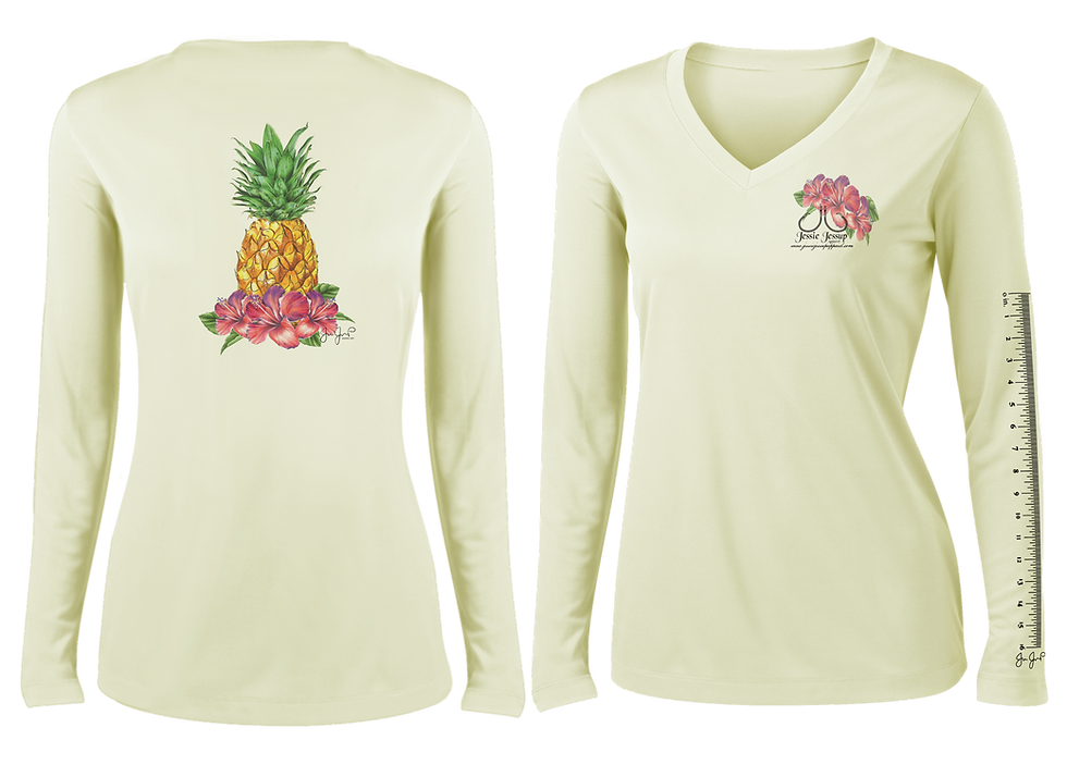 Ladies Tropical Pineapple Performance LS