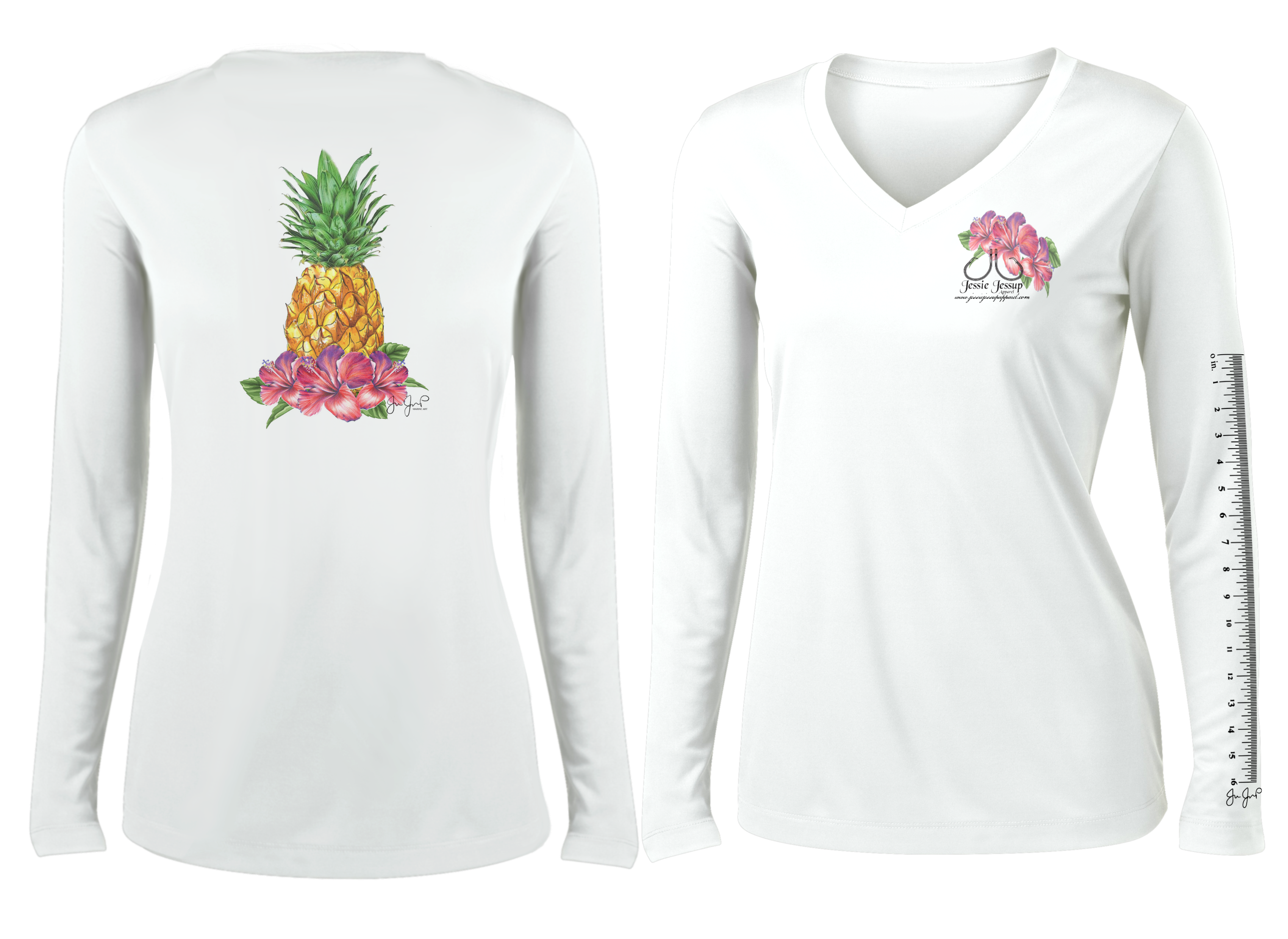 Ladies Tropical Pineapple Performance Ls Jessiejessupapparel