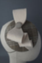 Thumbnail: Pale Natural Tartan Beret with Cream Bow