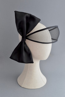 Bespoke Headpiece, Black Veil, Modern Veil, Statement Bow Headpiece, Racing Headwear, Raci