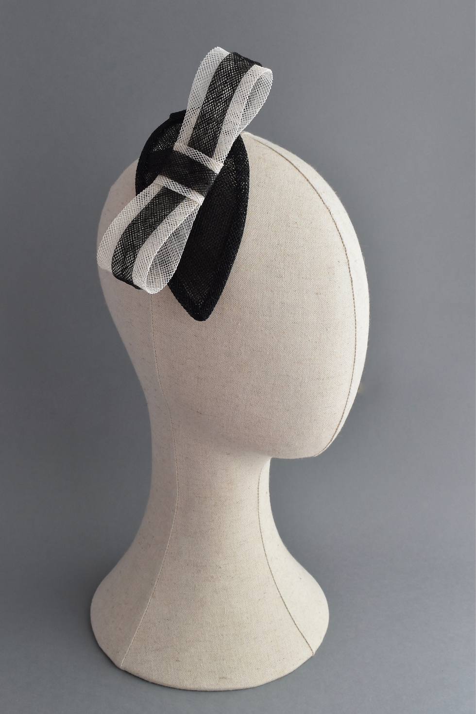 Thumbnail: Black and White Fascinator with Bow
