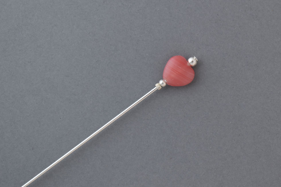 Thumbnail: Small Light Red Heart Hat Pin or Lapel Pin