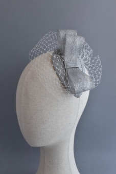 Silver Fascinator, Silver Wedding Fascinator, Silver Wedding Hat, Bespoke fascinator, Kent