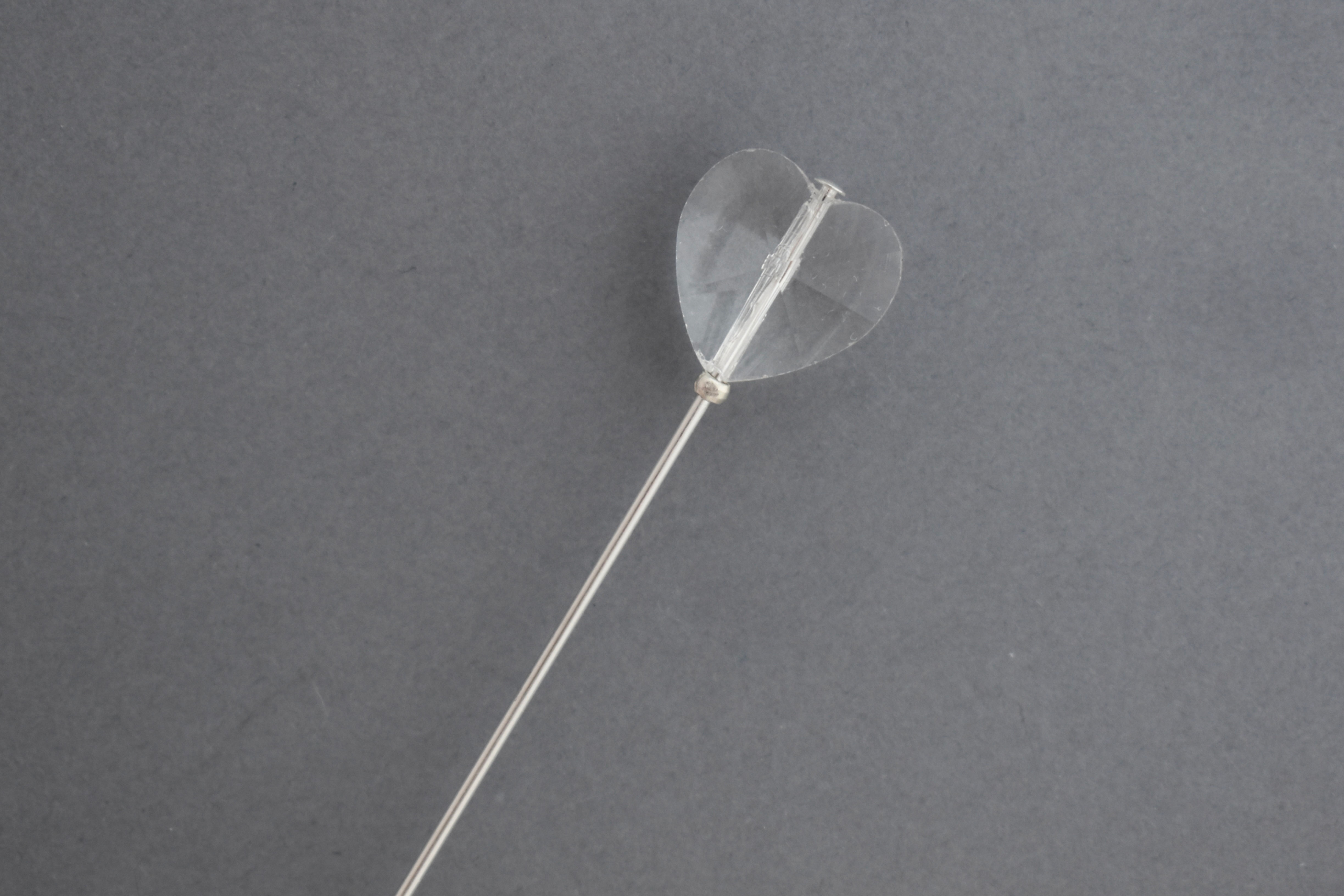 Crystal Heart Hat Pin or Lapel Pin