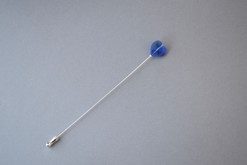 Thumbnail: Sapphire Blue Heart Hat Pin & Lapel Pin
