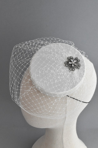 Bespoke bridal pillbox hat with veil, bespoke wedding hat, bespoke bridal veil kent, bespo