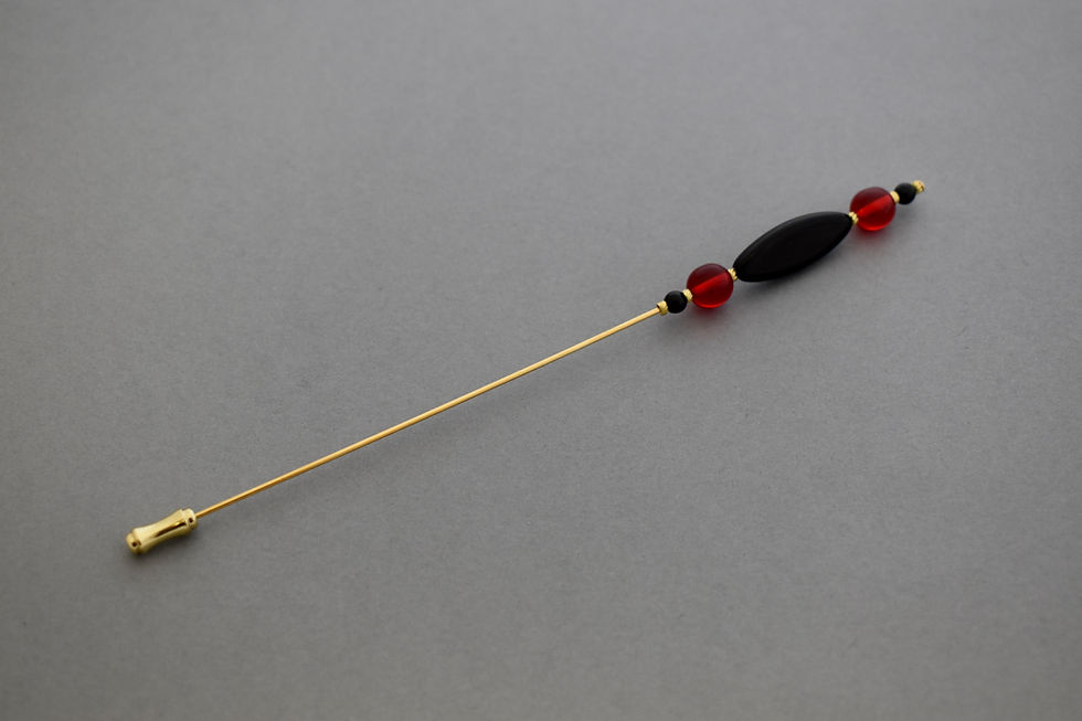 Thumbnail: Black and Red Hat Pin