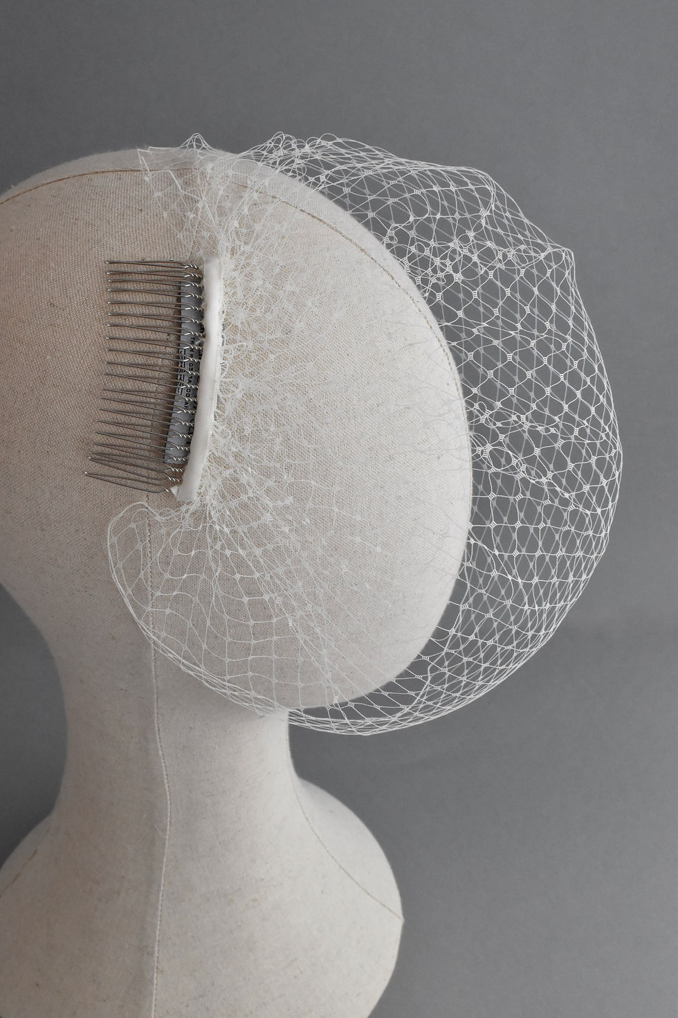 Thumbnail: Ivory Birdcage Veil - Small Weave