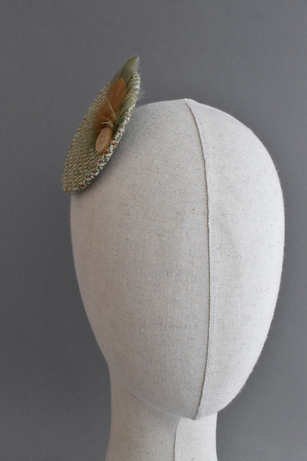 Thumbnail: Green Tweed Fascinator