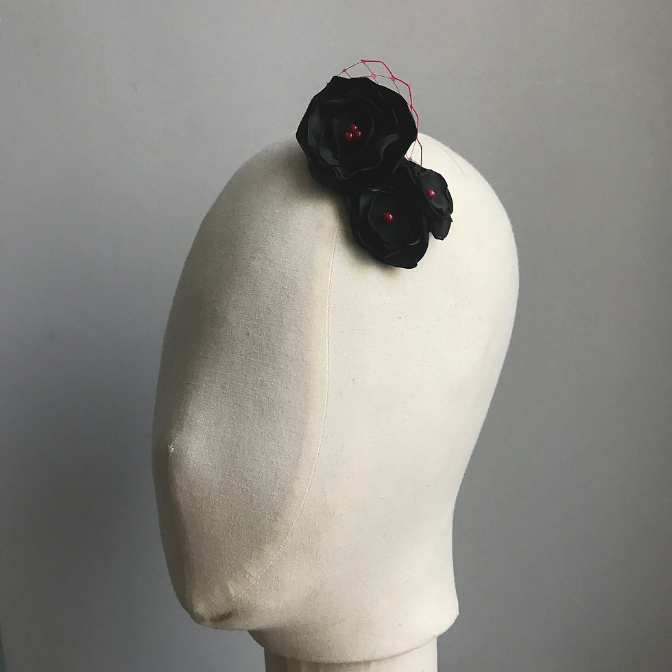 Thumbnail: Black Rose Hair Clip - Large