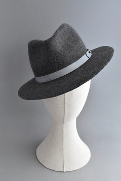 Grey Fedora, Grey Wool Fedora, Men's Fedora, Women's Fedora, Unisex Fedora, Handmade Fedor
