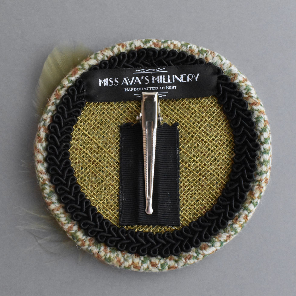 Thumbnail: Green Tweed Fascinator