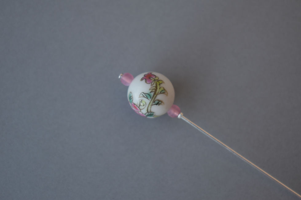 Thumbnail: Pink and White Rose Hat Pin