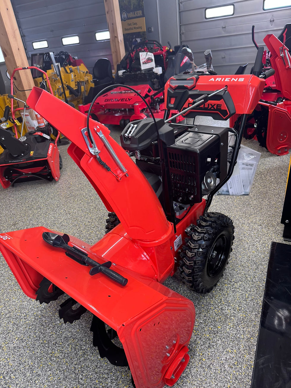 Dual Belt Drive,14" Impeller, Large Cast Iron Gear Case, Six Speed, Remote Chute Deflector and Rotation