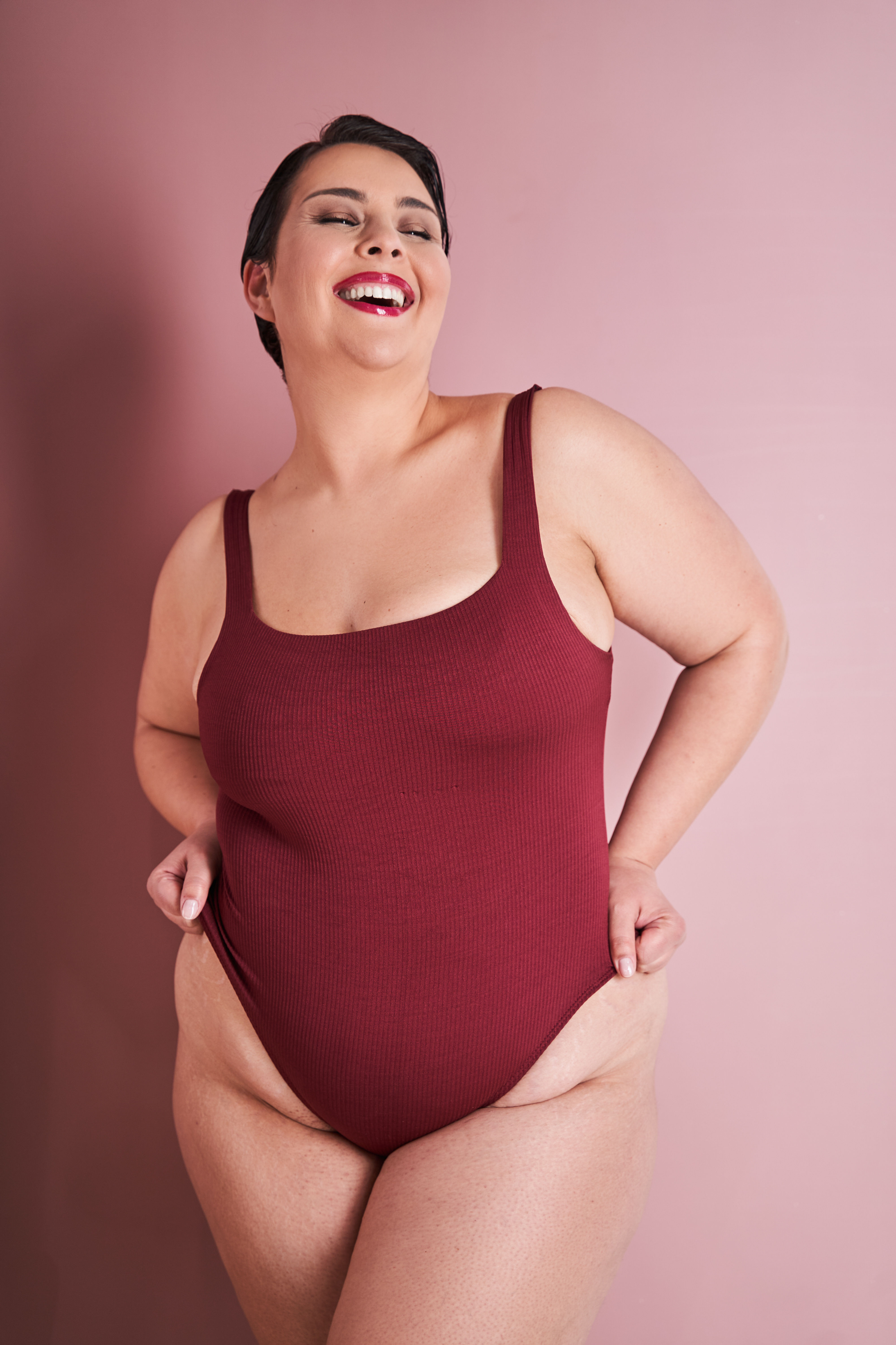 Smiling woman in swimsuit 