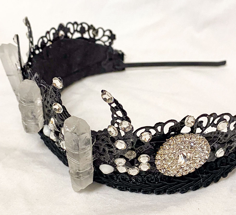Thumbnail: Bella Black Moon Crystal Tiara