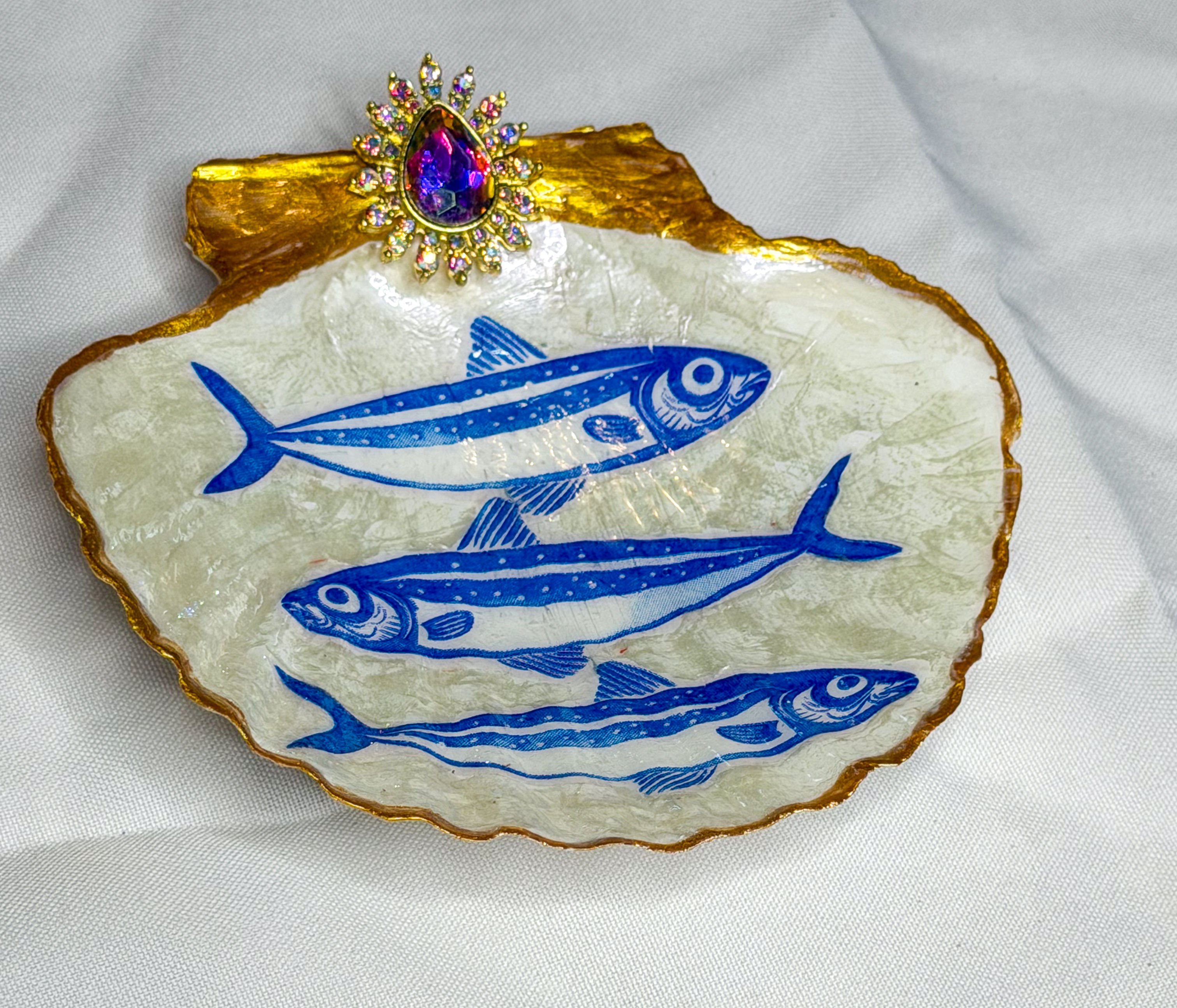 Clam Shell Trinket Dish - Sardines