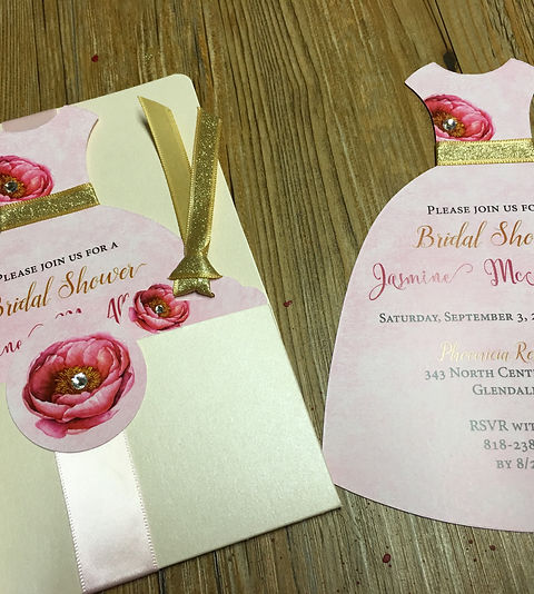 blue dress for baby girl Wedding Dress Bridal Shower Invitation main image 0