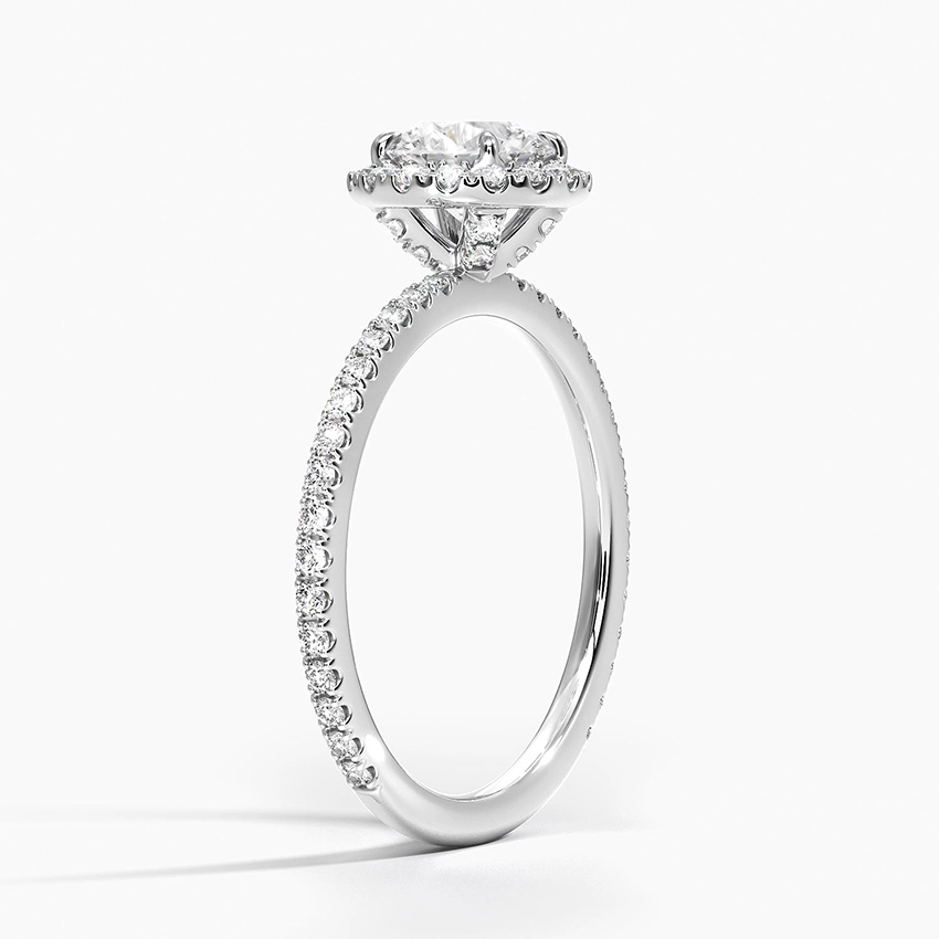 Round Halo Diamond Engagement Ring Setting Grace Jewelry