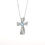 Thumbnail: 18k Blue Topaz Diamond Cross Pendant