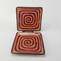 Red Confetti Square Plates