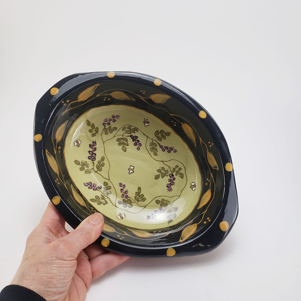 Thumbnail: Huckleberries and Bees Oval Baking / Serving Dish