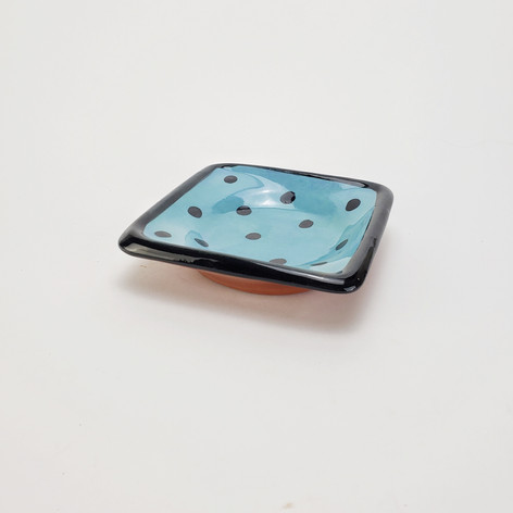 Blue Green Confetti 5 inch dipping dish