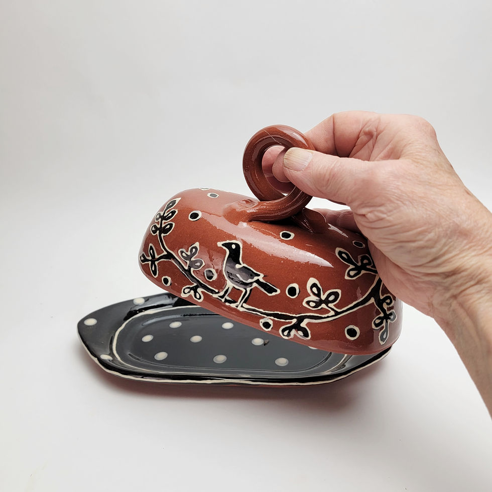 Thumbnail: Black Bird Butter Dish