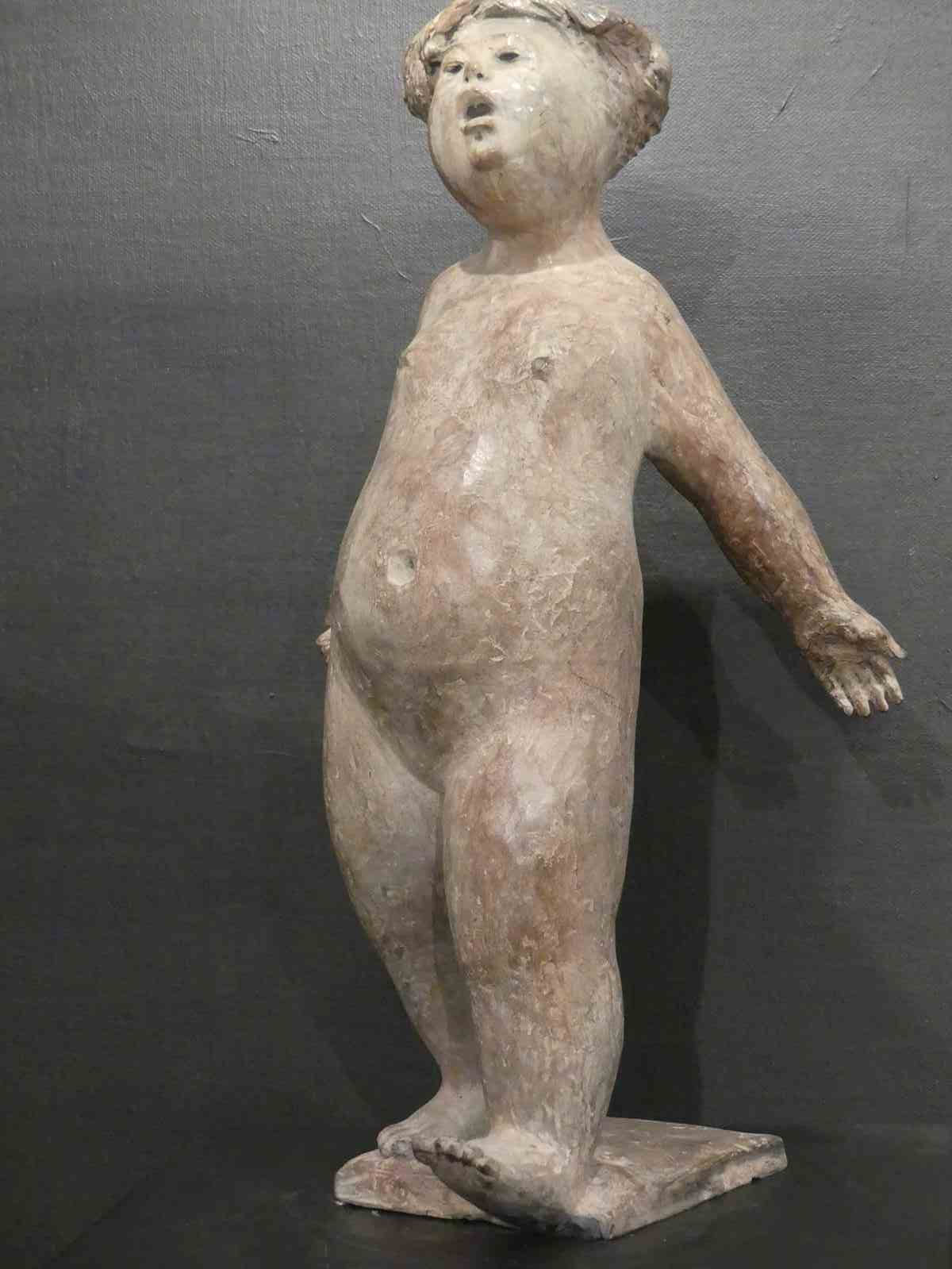 Louloutte pied en l'air, bronze