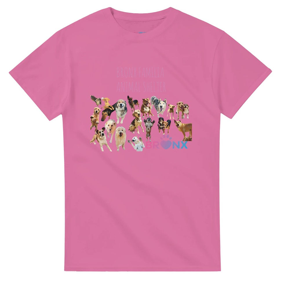 Thumbnail: Bronx Familia T-Shirt, Pink Tones, Every Purchase Helps Dogs