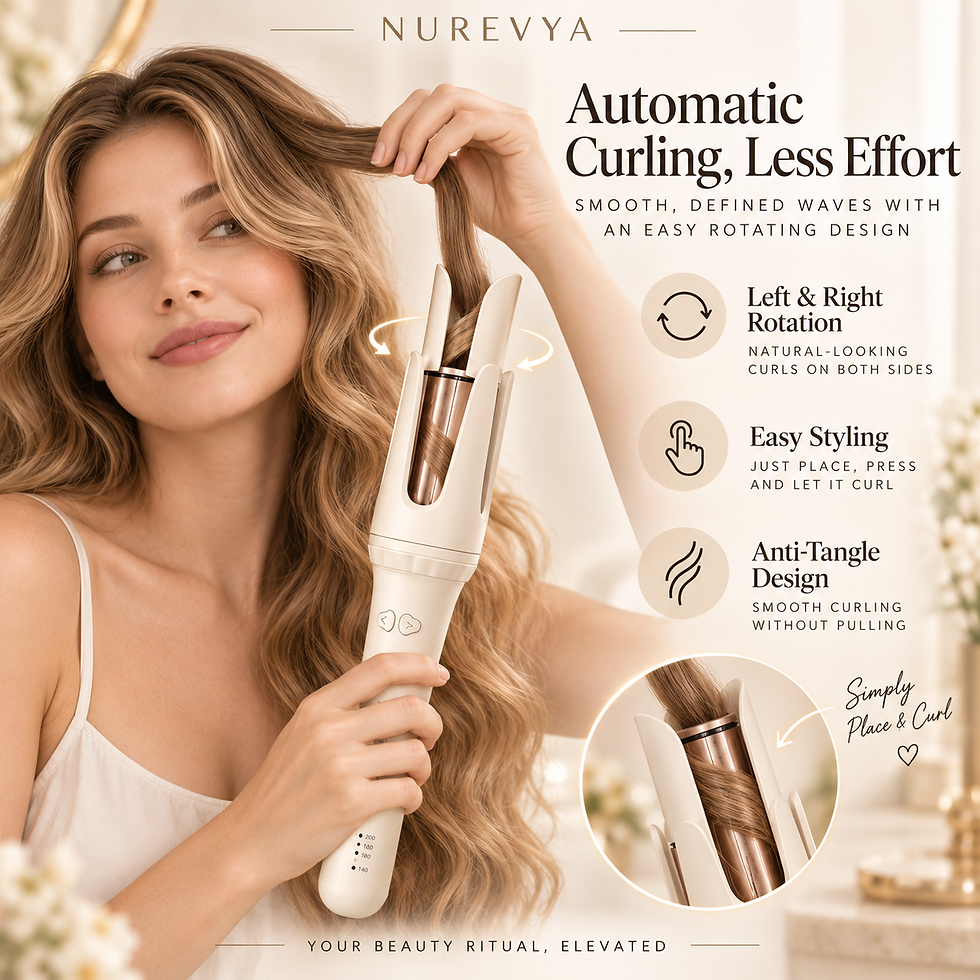 Thumbnail: Woman using MinHuang 32mm automatic hair curler with left and right rotation