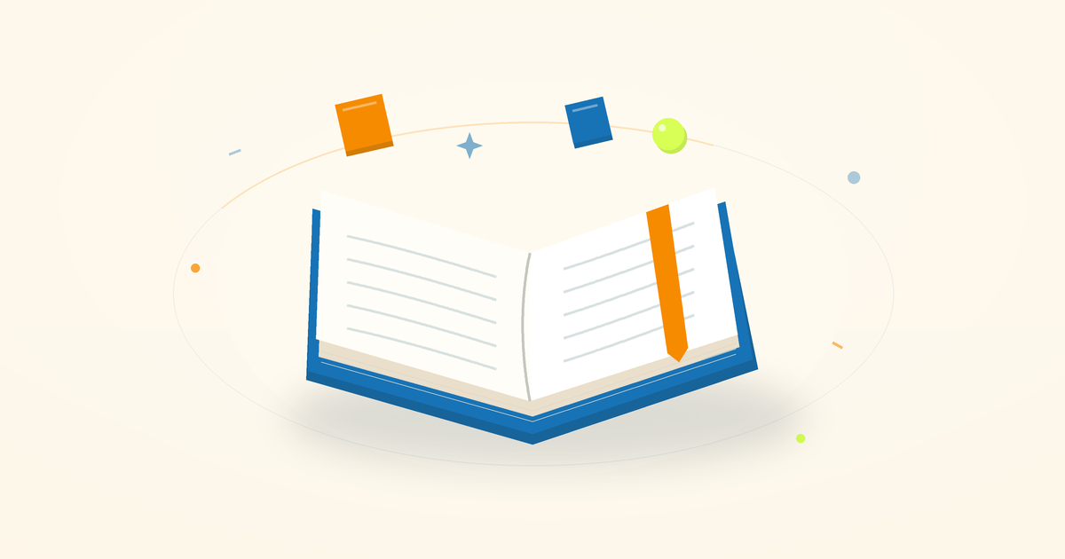 Açık kitap ve öğrenme simgelerinden oluşan geometrik eğitim illüstrasyonu