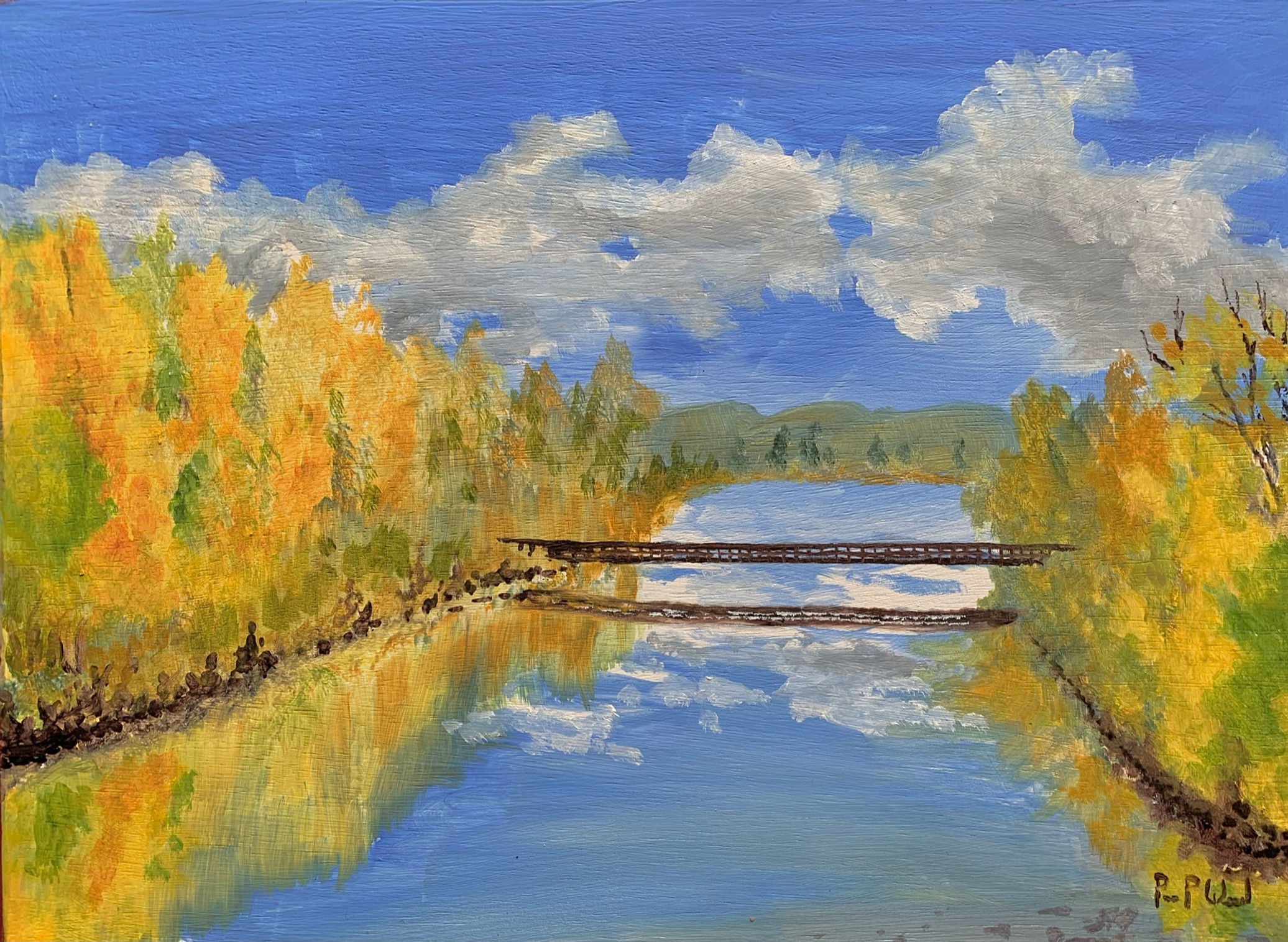 Elk River Autumn Colors / Print 14" x 11"