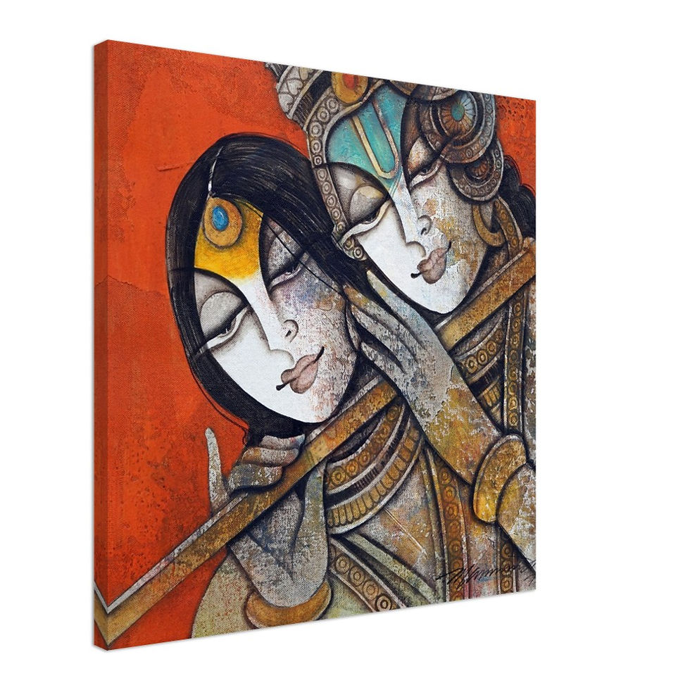 Thumbnail: Flute of Love – Radha Krishnas Divine Love (Art Print)
