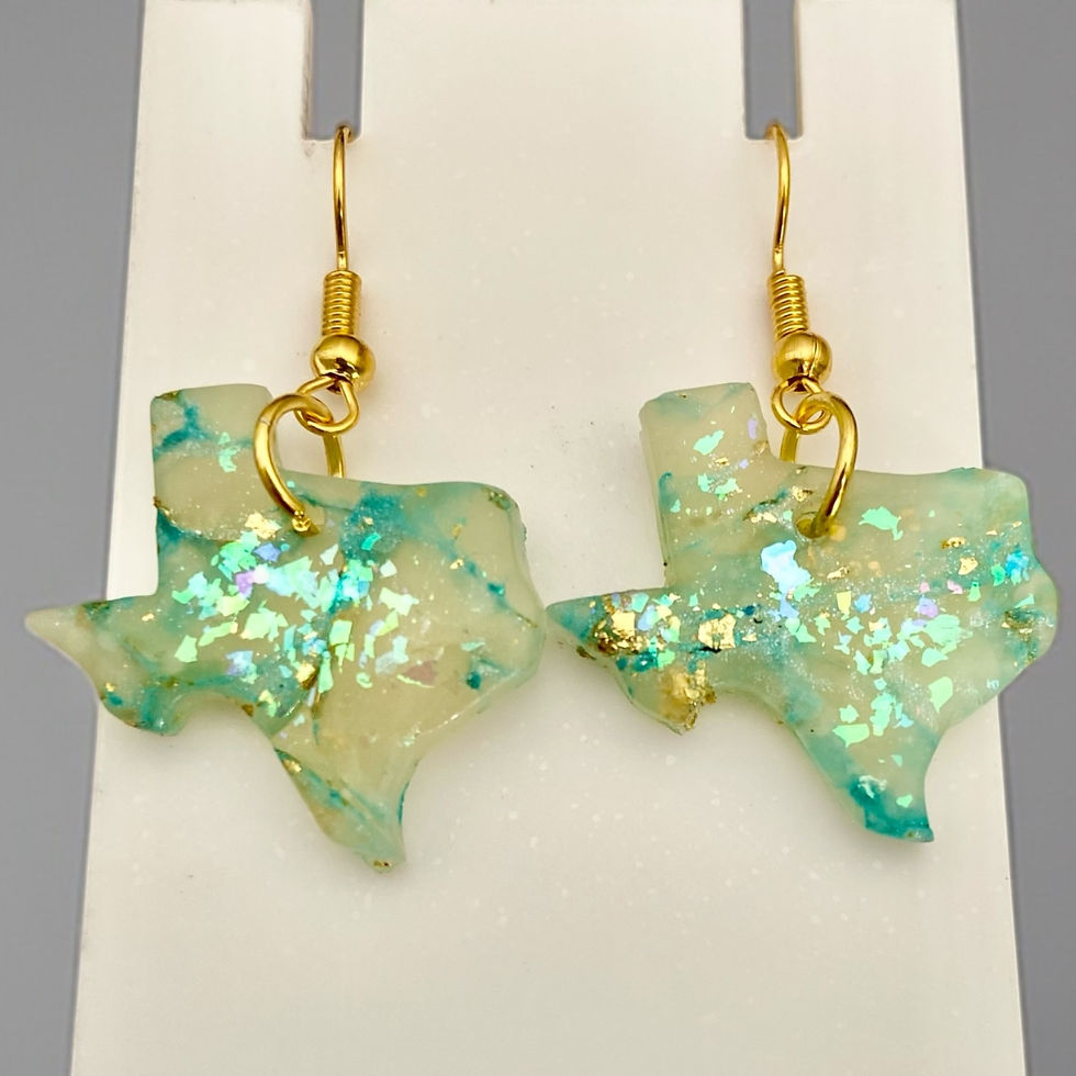 Texas earrings and Texas gold earrings for a western style.