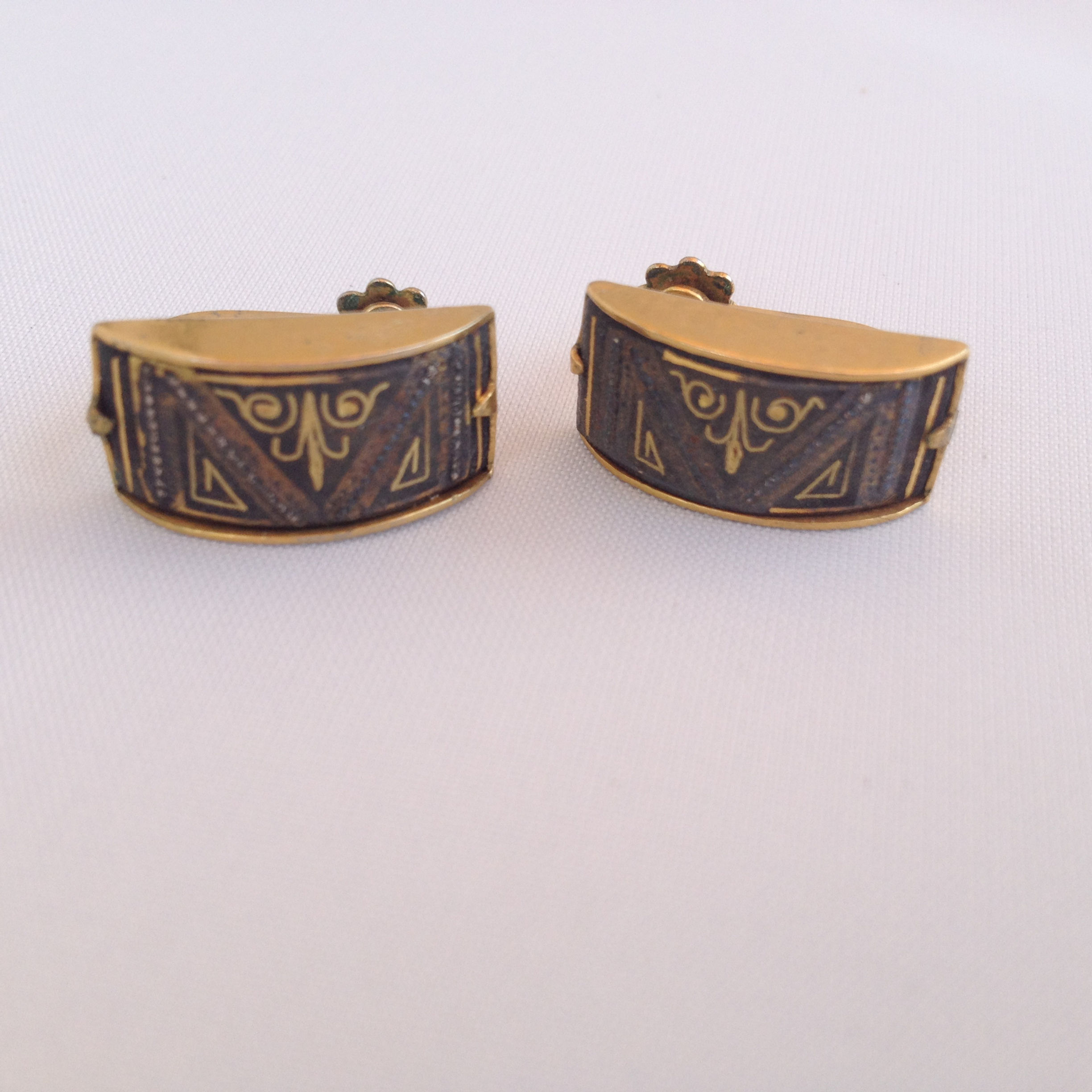 TTE 0007 Toledo Gold-tone Screw-back earrings