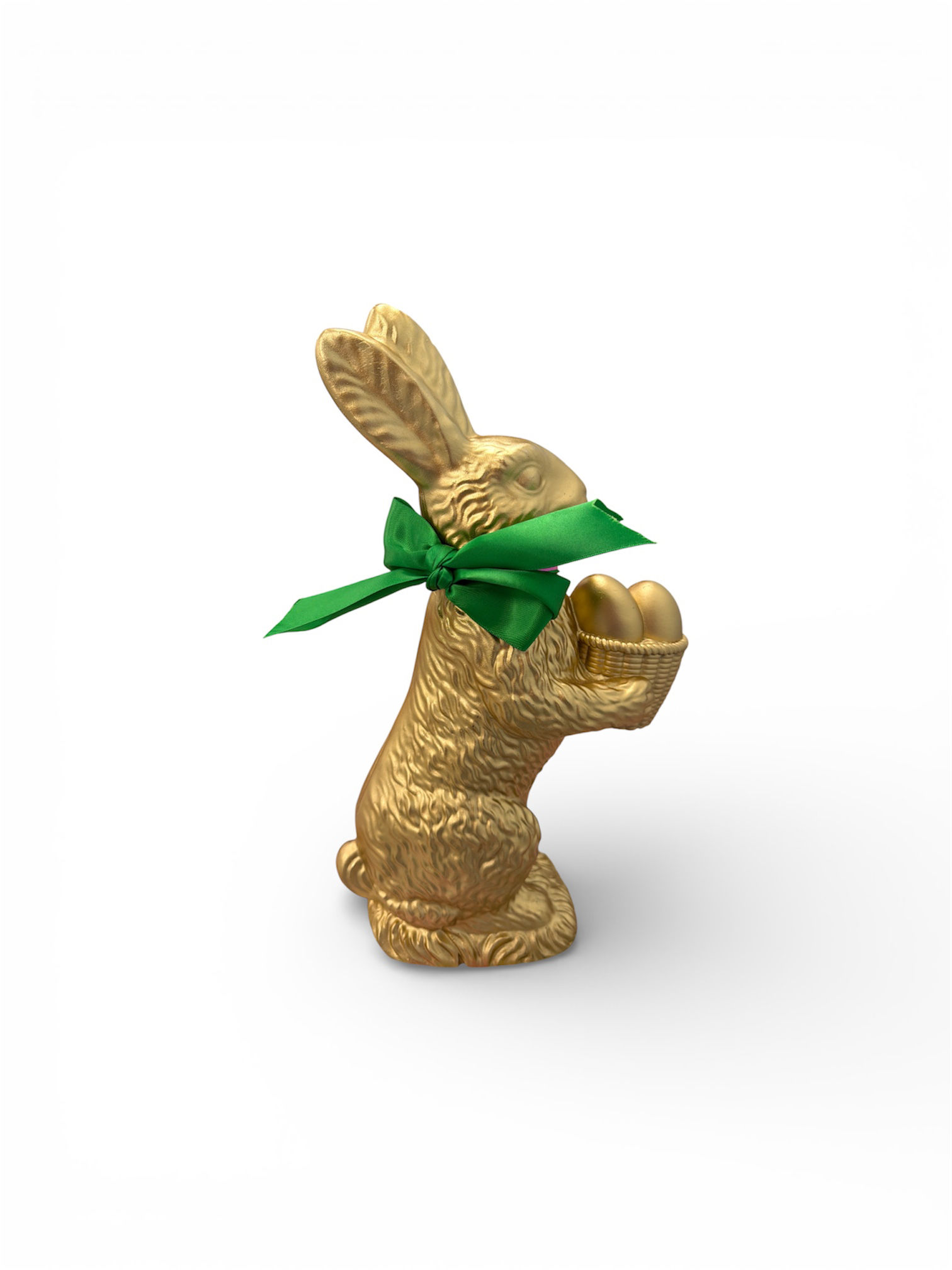 14" Gold Bunny with Easter Basket