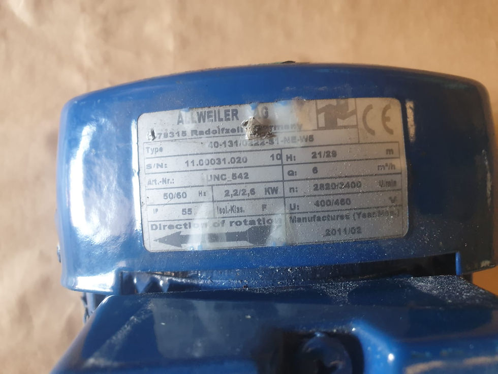 Thumbnail: WATER PUMP ALLWEILER, 6 M3/H