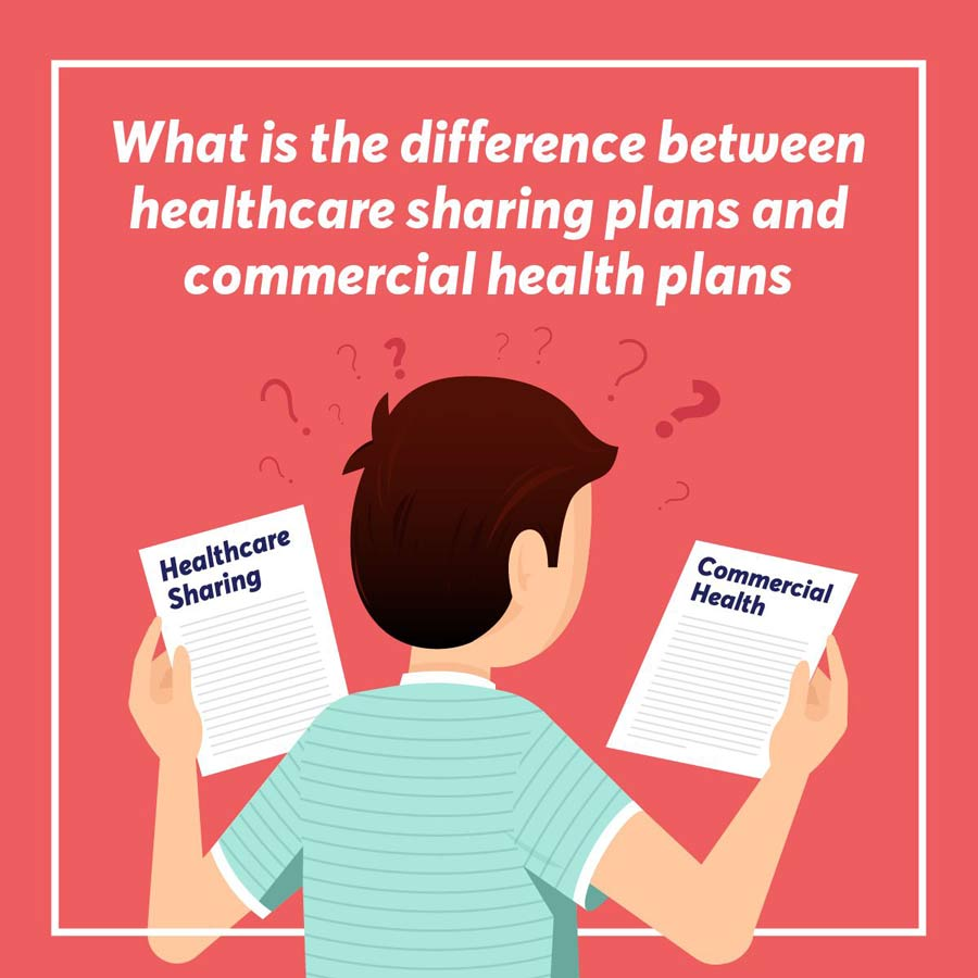 What is the difference between healthcare sharing plans and commercial