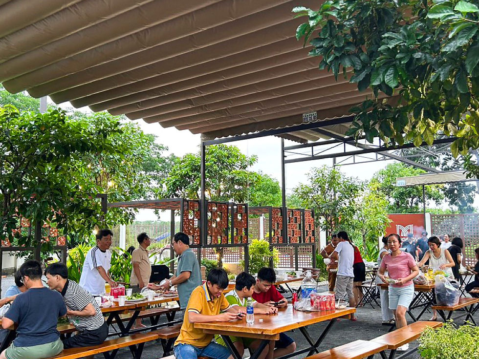 Khu vực BBQ sân vườn - phù hợp cho những bữa tiệc nướng ngoài trời rộn ràng, vui nhộn