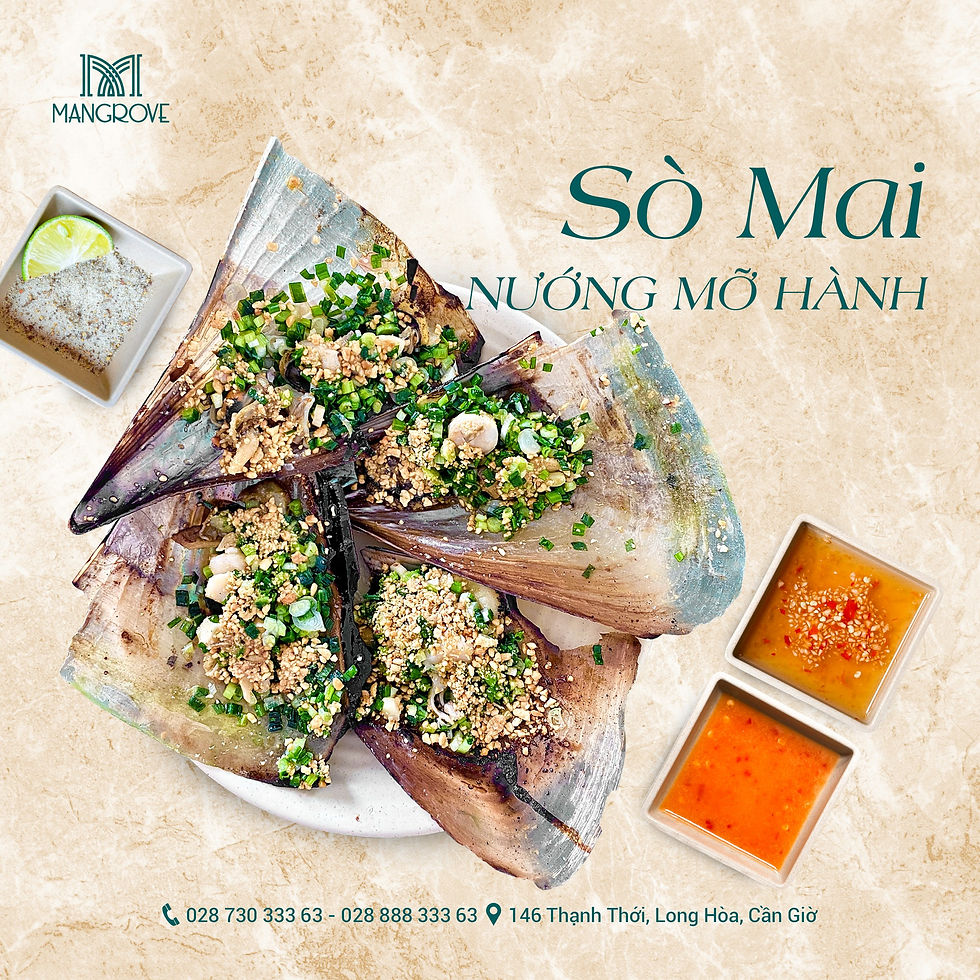 Sò mai sẽ thêm phần hấp dẫn khi thưởng thức cùng nước mắm ớt chua ngọt, đậm đà