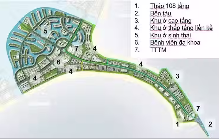 Sơ đồ phân khu C của dự án lấn biển Cần Giờ. Ảnh: Sưu tầm