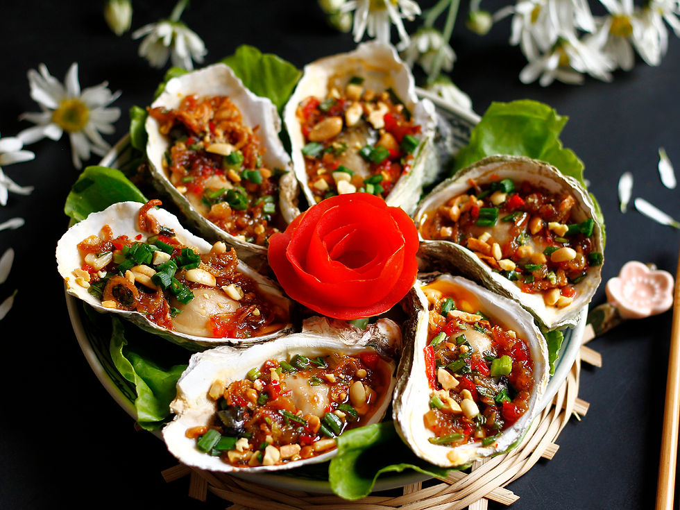 Hàu nướng mỡ hành béo thơm, đậm vị biển, khó cưỡng từ miếng đầu tiên