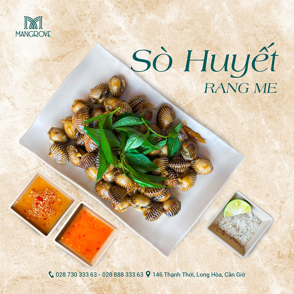 Sò huyết rang me chua ngọt đậm đà – món ‘khai vị’ hoàn hảo tại Mangrove Hotel