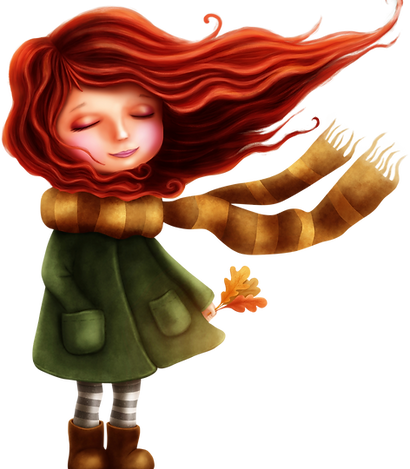 otoño de la muchacha