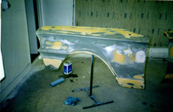 Fairlane left fender bodywork and metalwork.