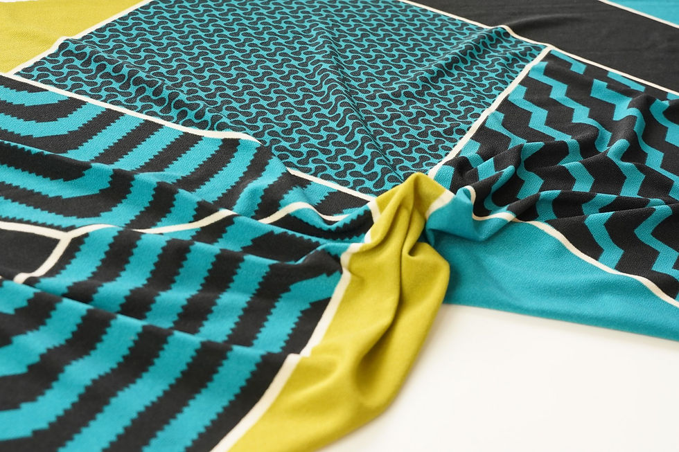 Thumbnail: GEOMETRIC PRINTS LEMONSKIN POLYESTER KNIT-TJA348